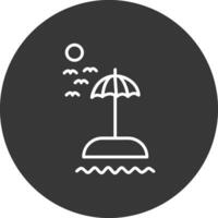 playa línea invertido icono diseño vector