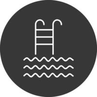 Pool Line Inverted Icon Design vector