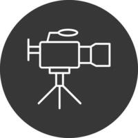 Camcorder Line Inverted Icon Design vector