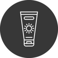 Sun Cream Line Inverted Icon Design vector