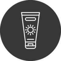 Sun Cream Line Inverted Icon Design vector