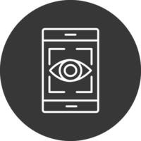 Eye Recognition Line Inverted Icon Design vector