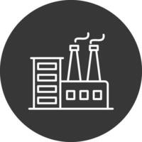 Power Plant Line Inverted Icon Design vector