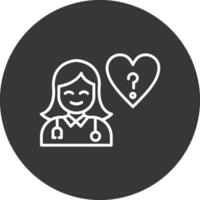 Ask a Doctor Line Inverted Icon Design vector