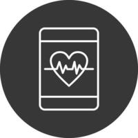 Heart Care Line Inverted Icon Design vector