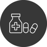 Medication Line Inverted Icon Design vector