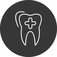 Dental Care Line Inverted Icon Design vector