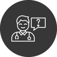 Health Question Line Inverted Icon Design vector