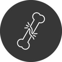 Broken Bone Line Inverted Icon Design vector