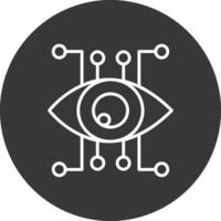 Eye Recognition Line Inverted Icon Design vector