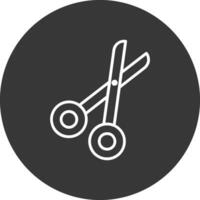 Bandage Scissors Line Inverted Icon Design vector