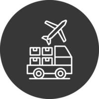 Logistic Service Provider Line Inverted Icon Design vector