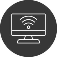 Internet Connection Line Inverted Icon Design vector