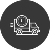 Delivery Time Line Inverted Icon Design vector