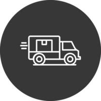 Delivery Truck Line Inverted Icon Design vector