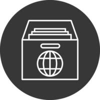 Global Archive Line Inverted Icon Design vector