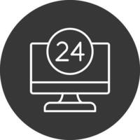 24 Hour Line Inverted Icon Design vector