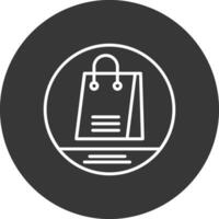 Shopping Bag Line Inverted Icon Design vector