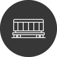 Cargo Train Line Inverted Icon Design vector