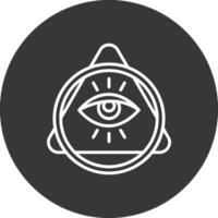 Eye Of Providence Line Inverted Icon Design vector