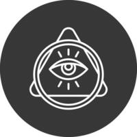 ojo de providencia línea invertido icono diseño vector