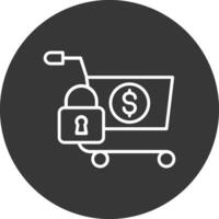 seguro en línea invertido multi circulo compras línea invertido icono diseño vector