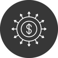 Budget Spending Line Inverted Icon Design vector