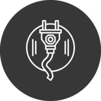 Plug-In Line Inverted Icon Design vector