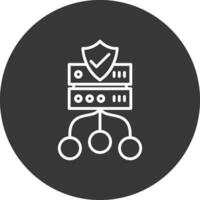 Data Protection Line Inverted Icon Design vector