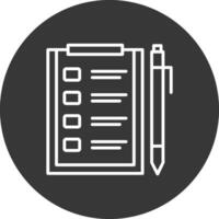 Assignment Line Inverted Icon Design vector