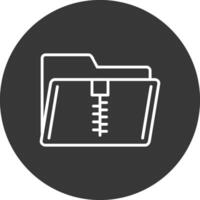 Zip Folder Line Inverted Icon Design vector