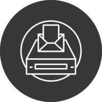 Project Inbox Line Inverted Icon Design vector