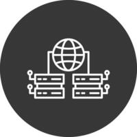 global servicios línea invertido icono diseño vector