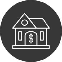 Buying Home Line Inverted Icon Design vector