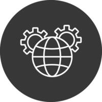 Global Management Line Inverted Icon Design vector