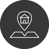 Location Line Inverted Icon Design vector