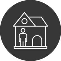 Landlord Line Inverted Icon Design vector