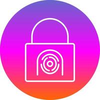 Security Basket Fingerprint Line Gradient Circle Icon vector