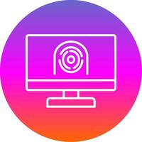 Security Computer Faceprint Line Gradient Circle Icon vector