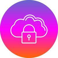 nube seguridad línea degradado circulo icono vector