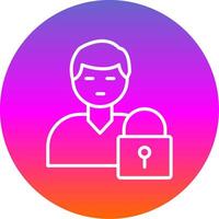 Authorization Manager Line Gradient Circle Icon vector