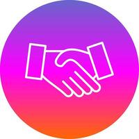 Hand Shake Line Gradient Circle Icon vector