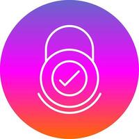 Security Check Line Gradient Circle Icon vector