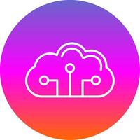 Cloud Circuit Line Gradient Circle Icon vector