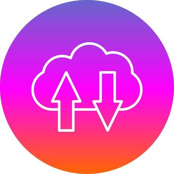 Cloud Computing Line Gradient Circle Icon vector