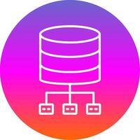 Database Architecture Line Gradient Circle Icon vector