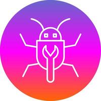 Bug Fixing Line Gradient Circle Icon vector