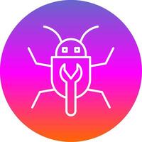 Bug Fixing Line Gradient Circle Icon vector