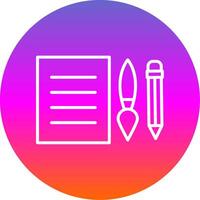 Edit Tools Line Gradient Circle Icon vector