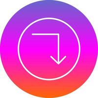 Turn Down Line Gradient Circle Icon vector